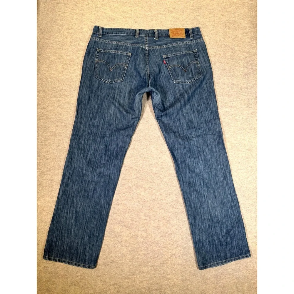 Levis 501 Original Jeans Mens 42x34 Blue Denim Button Fly Mid‎ Rise Straight Leg